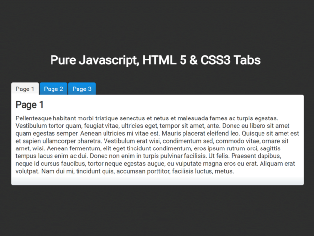 Simple Vanilla JavaScript Tabs