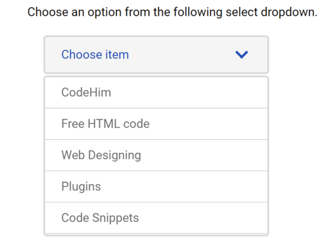 JavaScript Single Select Dropdown