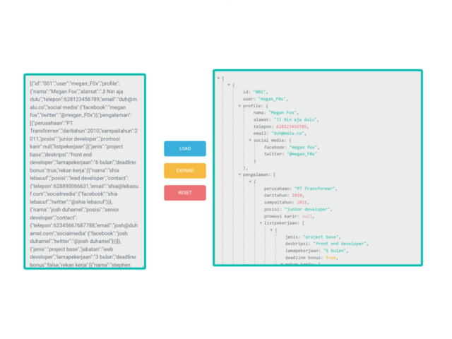 JavaScript JSON Formatter with Tree View