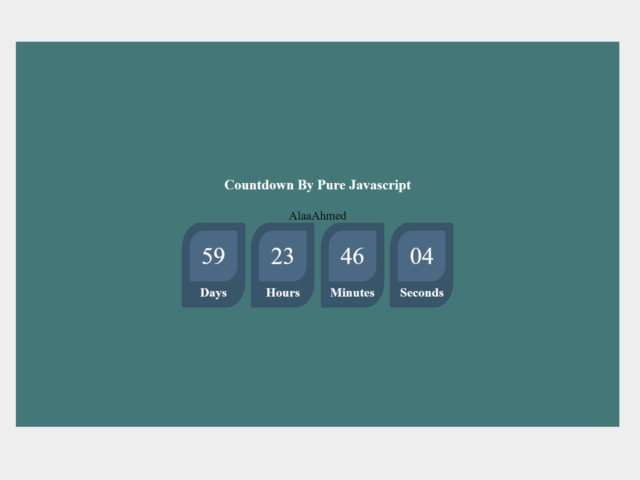 JavaScript Countdown Timer with Days and Seconds
