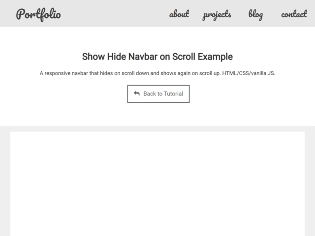 Show Hide Navbar on Scroll JavaScript