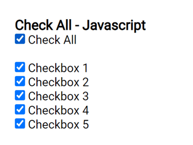 Toggle Select All Checkbox JavaScript