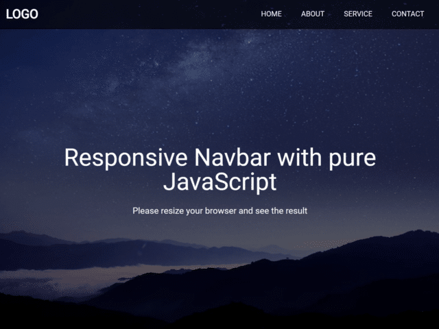 Responsive Navbar with Vanilla JavaScript