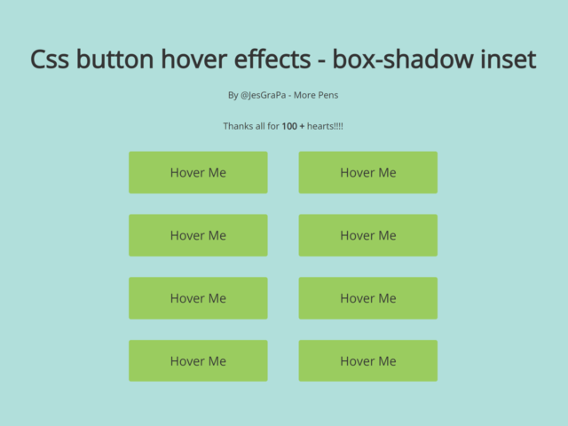 CSS Button Hover Effects Box-Shadow Inset