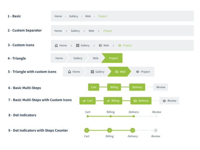 CSS Cool Breadcrumbs Styles Pack