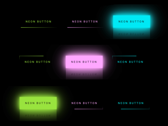 CSS Neon Glow Animation Buttons