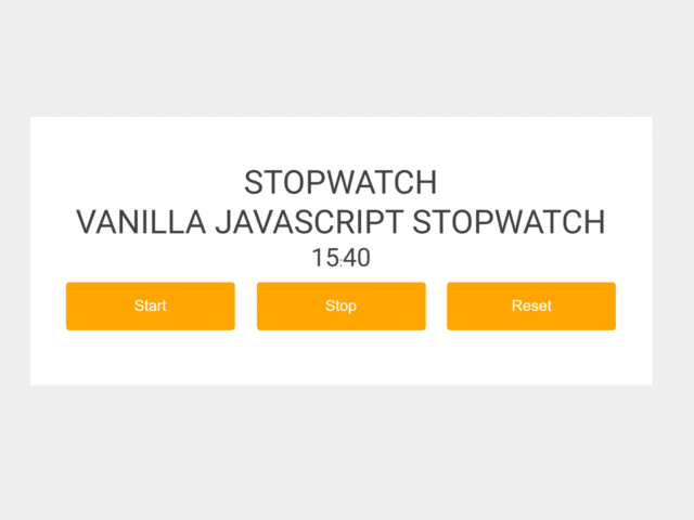 Vanilla JavaScript Stop Watch with Milliseconds