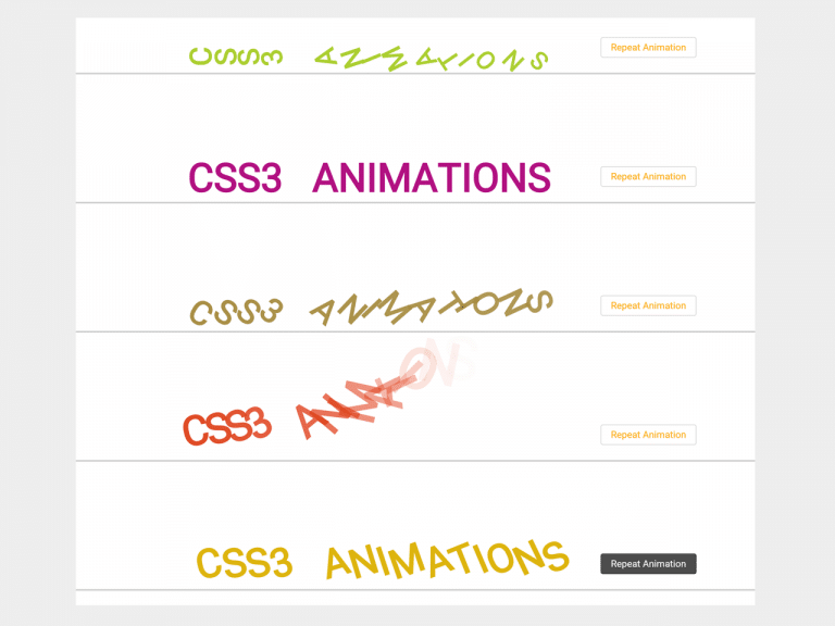 how to animate text in html and css