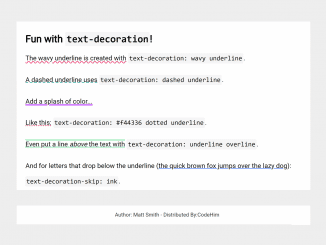 CSS Code For Text Decoration