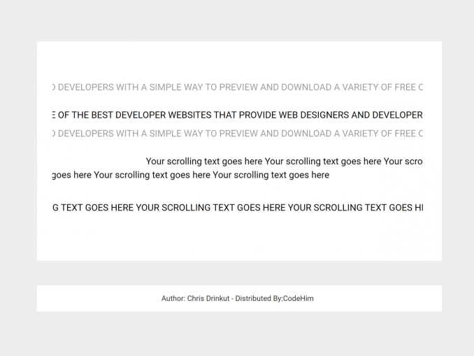 moving text animation in html