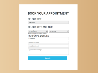 Appointment Booking Form in HTML CSS