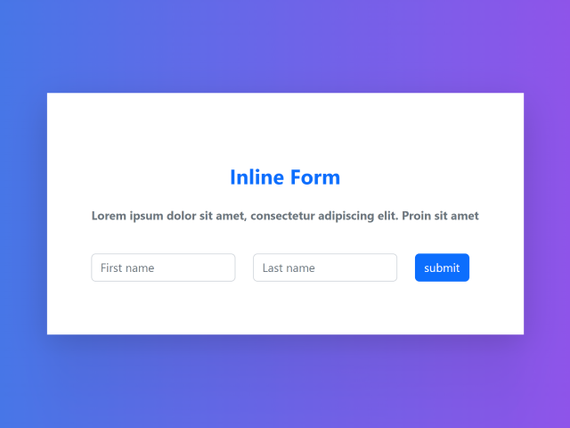 Bootstrap 5 Inline Form Example