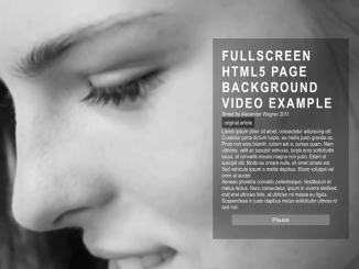 Fullscreen HTML5 Page Background Video Example