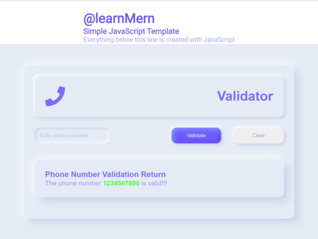 10 Digit Phone Number Validation in HTML