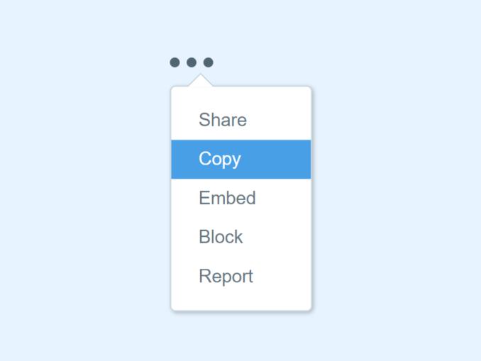 how to create 3 dots dropdown button in html