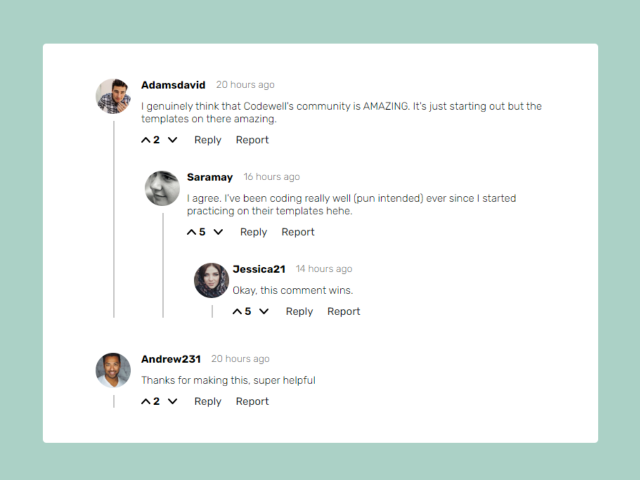 build comment section in react
