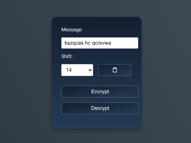 Caesar Cipher Encrypt and Decrypt in JavaScript