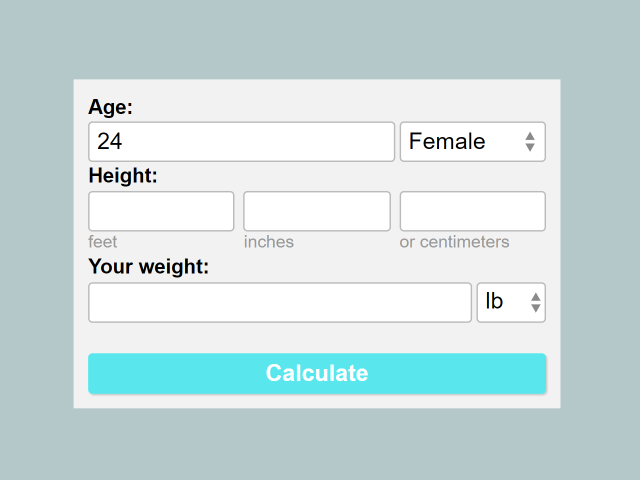 Calorie Calculator Source Code