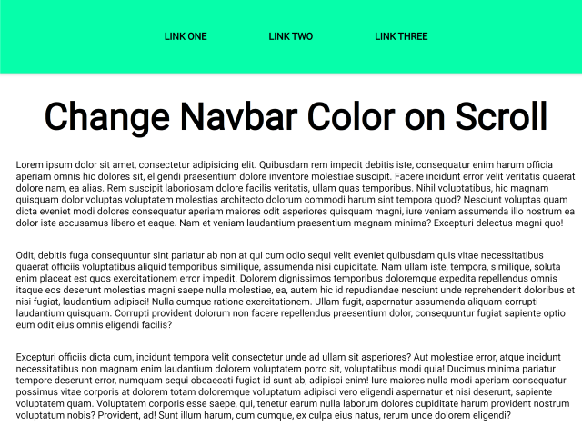 Change Navbar Color on Scroll JavaScript