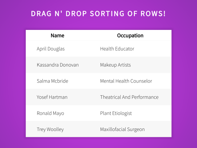 Draggable Table Rows In JavaScript