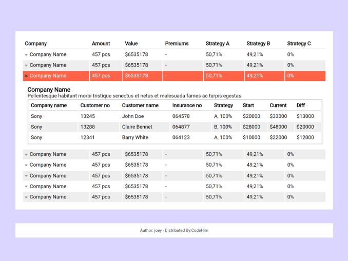 Expand And Collapse Table Rows In Html Css Codehim Expand And Collapse Table Rows In Html Css Codehim