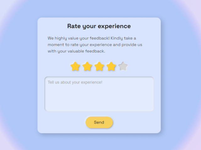 Feedback Form With Star Rating in HTML