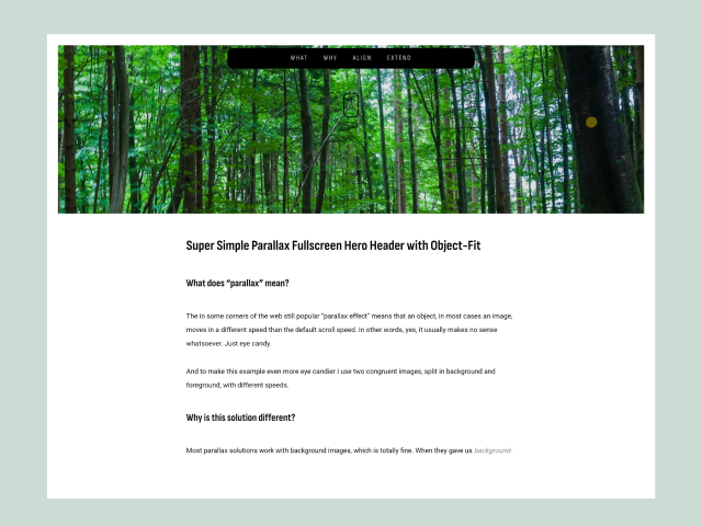 Header Image Parallax Scrolling Effect with CSS