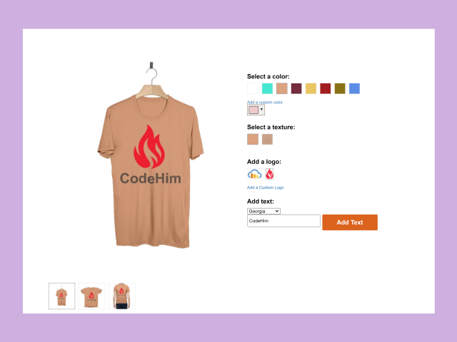JavaScript T-shirt Designer
