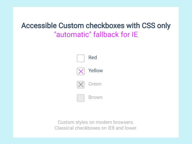 Pure CSS Custom Checkbox Style