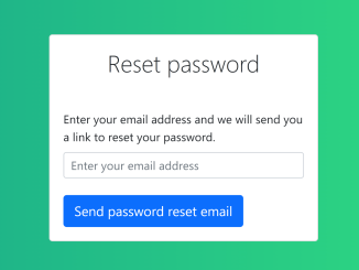 Reset Password Form Bootstrap 5