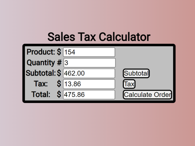 Sales Tax Calculator JavaScript — CodeHim