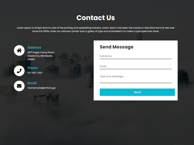 Contact Us Page Design in HTML Code