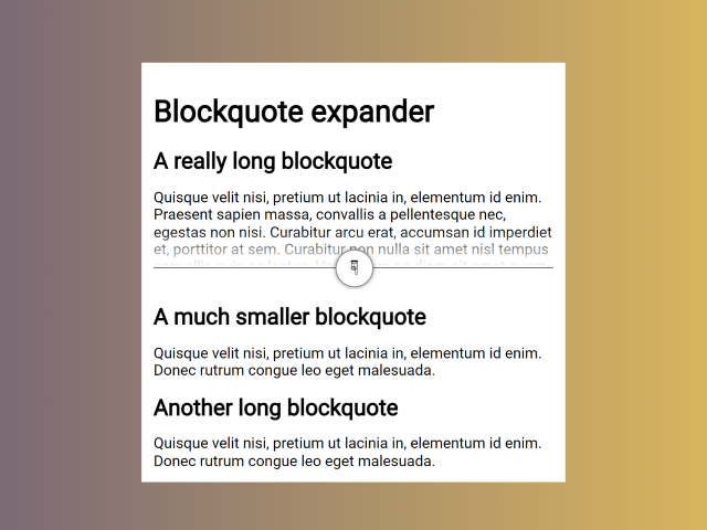 Expandable Blockquote in HTML CSS