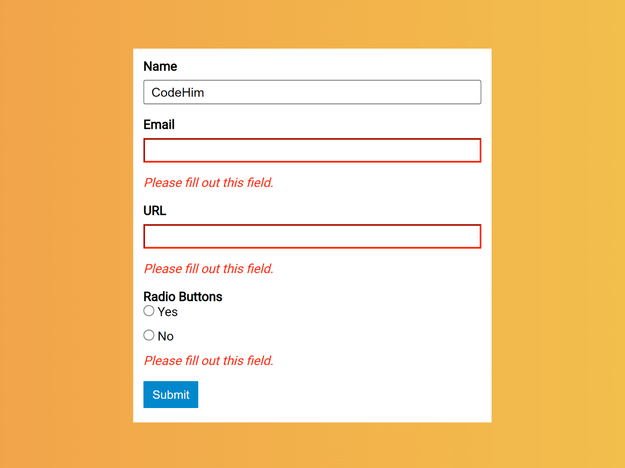 JavaScript Prevent Form Submit Until Validation