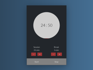 Pomodoro Clock Widget in HTML