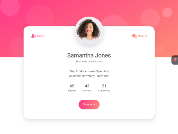 html css user profile page