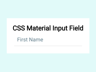 Material Design Input Field Using CSS