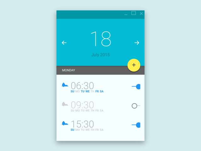 Material UI Alarm Clock App Interface