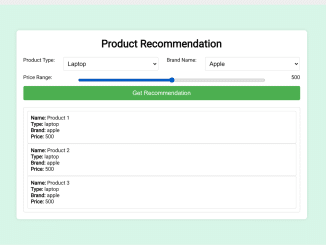 Product Recommendation Based On Selection in JavaScript