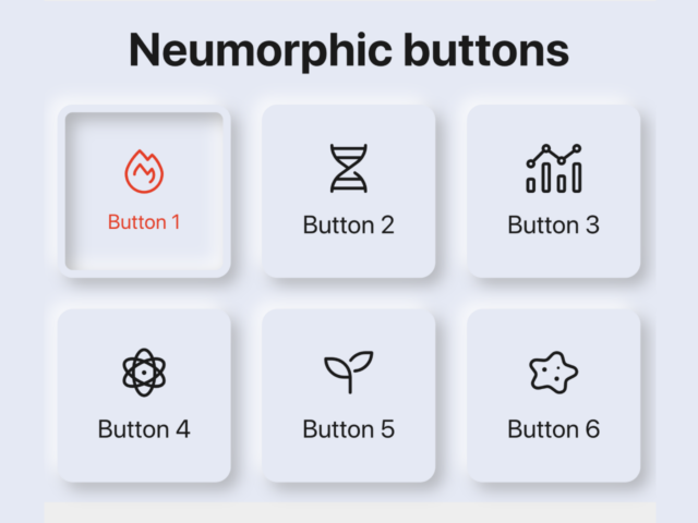 Neumorphic Buttons with Icons Using CSS